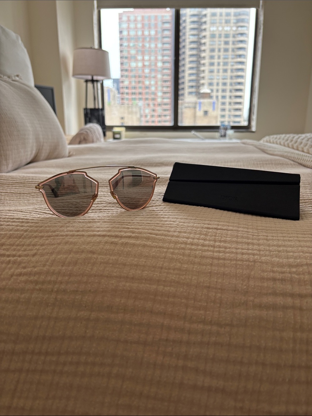 Dior Rose Gold Metal Frame Sunglasses